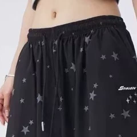 한국 chic 느긋한 바람 별 자수 웨이 바지 여성 새로운 검정색 루즈핏 캐주얼 와이드 레그 팬츠 도루 가을 바지 트렌디 상세 이미지 29