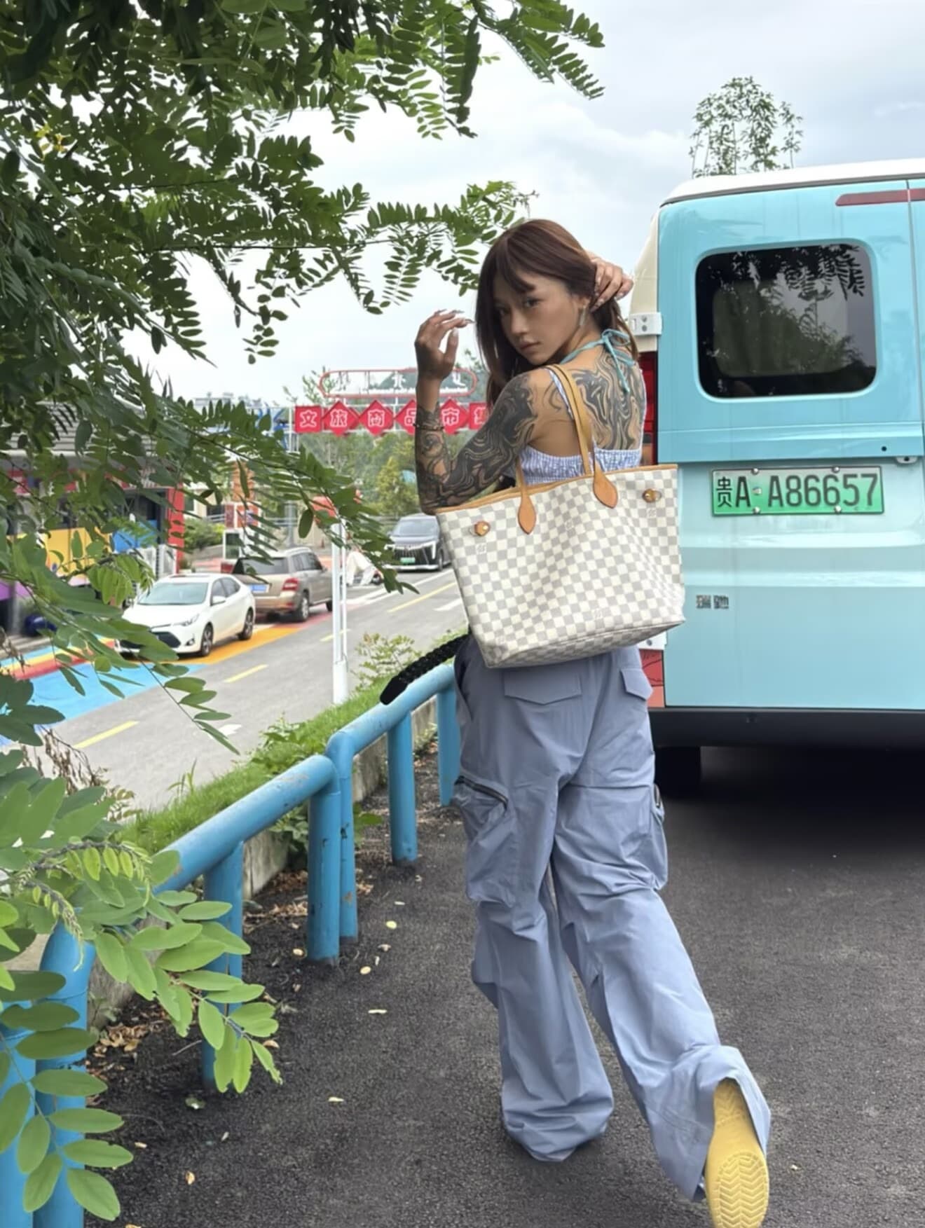 한국 chic 아메리칸 기능 나일론 지퍼 주머니 속도 건조한 캐주얼 바지 여성 거리 넓은 다리 루즈핏 캐주얼 긴 바지 상세 이미지 11