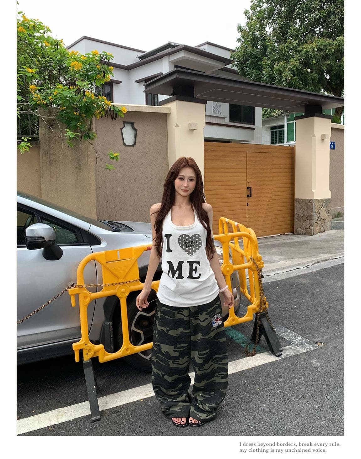 한국 chic 아메리칸 레트로 카모플라주 루즈핏 넓은 다리 캐주얼 바지 여성 2026 새로운 거리 스트레이트 운동 긴 바지 상세 이미지 15