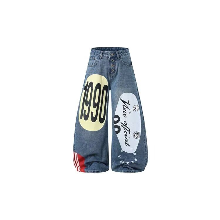 한국 chic 아메리칸 이른 가을 새로운 루즈핏 청바지 여성 슬림해 보이는 캐주얼 하렘 바지 패치워크 아빠 바지 축소 바지 상세 이미지 11