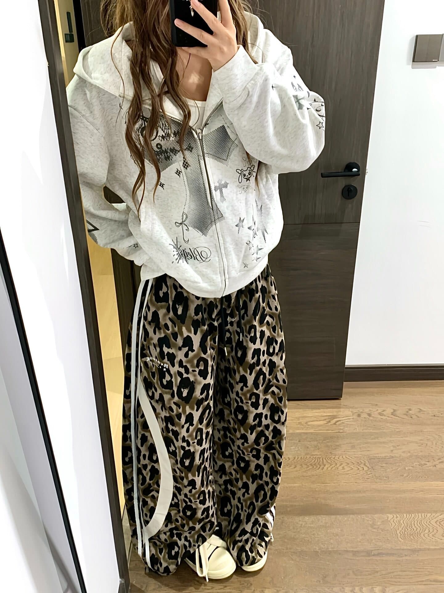 한국 chic 하이웨이스트 와이드 레깅스 바지 가을 새로운 루즈핏 워크웨어 팬츠 기타 주머니 캐주얼 바지 슬림해 보이는 바닥 청소 바지 상세 이미지 8