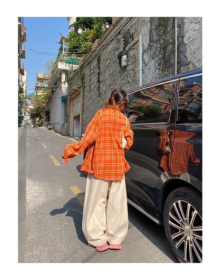 한국 chic 아메리칸 스트라이프 자수 와이드 레깅스 바지 2026 가을 새로운 스트레이트 루즈핏 캐주얼 슬림해 보이는 긴 바지 상세 이미지 18