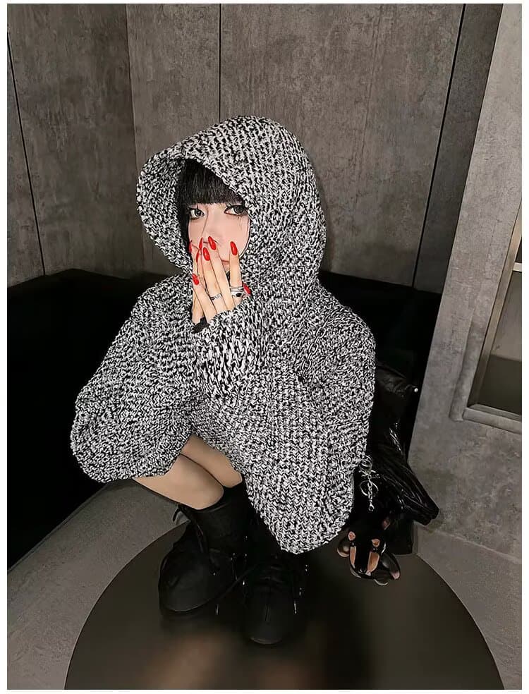 한국 chic 가을 새로운 후드 티 스웨터 여성 아메리칸 레트로 짜임 재킷 조수 브랜드 빛 럭셔리 레트로 맨위 상세 이미지 10