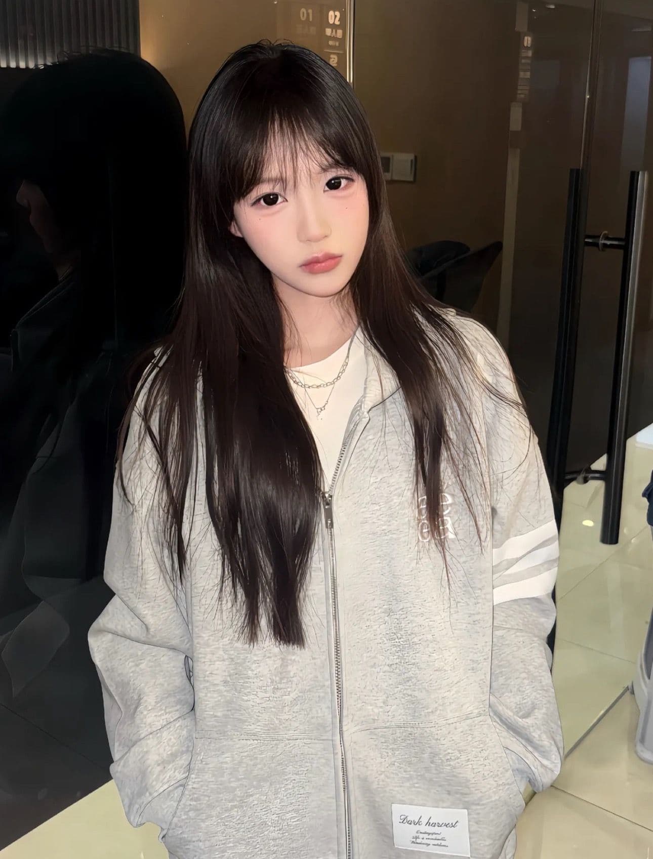 한국 chic 가을 새로운 후드 티 스웨터 여성 코트 아메리칸 레트로 루즈핏 자수 지퍼 오픈 가디건 맨위 트렌디 이미지 3