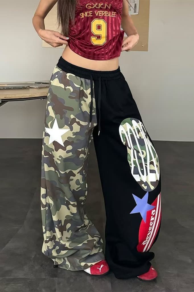 한국 chic 가을 아메리칸 새로운 카모플라주 바지 워크웨어 팬츠 여성 하이웨이스트 캐주얼 스트레이트 팬츠 바닥 청소 와이드 레그 팬츠 트렌디 상세 이미지 35