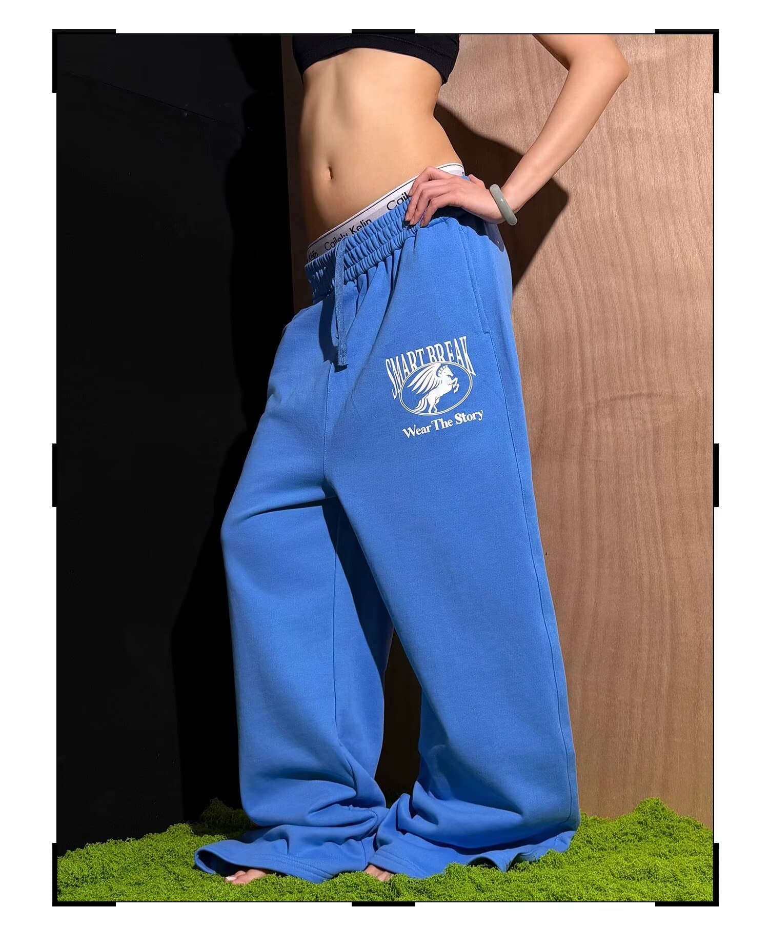 한국 chic 가을 아메리칸 조수 브랜드 알파벳 프린트 스트레이트 도루 센스 운동 웨이 바지 여성 루즈핏 넓은 다리 캐주얼 바지 상세 이미지 14