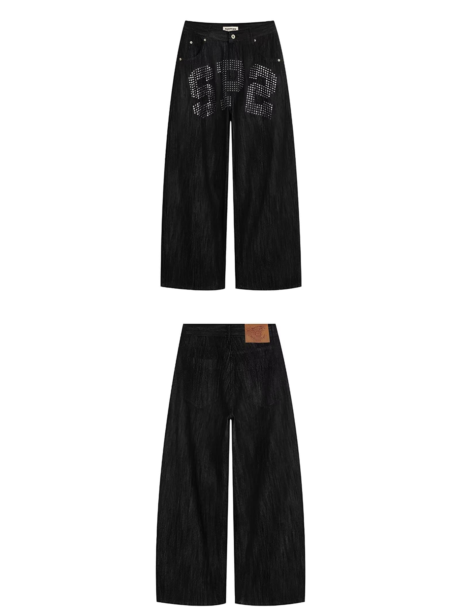 한국 chic 가을 새로운 아메리칸 레트로 모통이 칼 청바지 여성 워싱 마 오래된 느슨함 슬림해 보이는 캐주얼 바지 상세 이미지 9