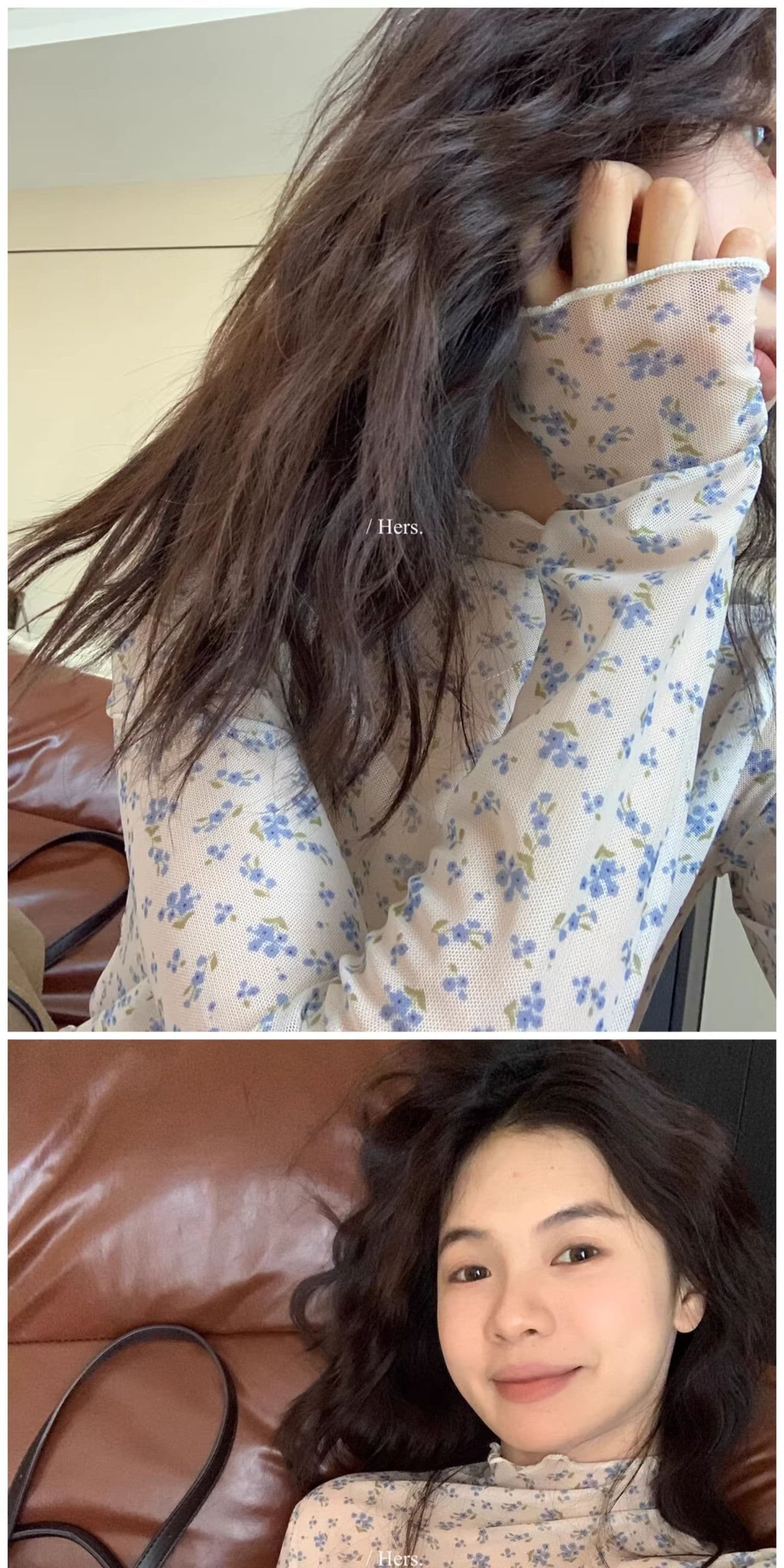 새로운 터틀넥 꽃무늬 긴팔 티셔츠 여성 가을 한 부서 달콤함 프릴 다용도 마이크로 ~을 통해 기본 셔츠 맨위 트렌디 상세 이미지 2