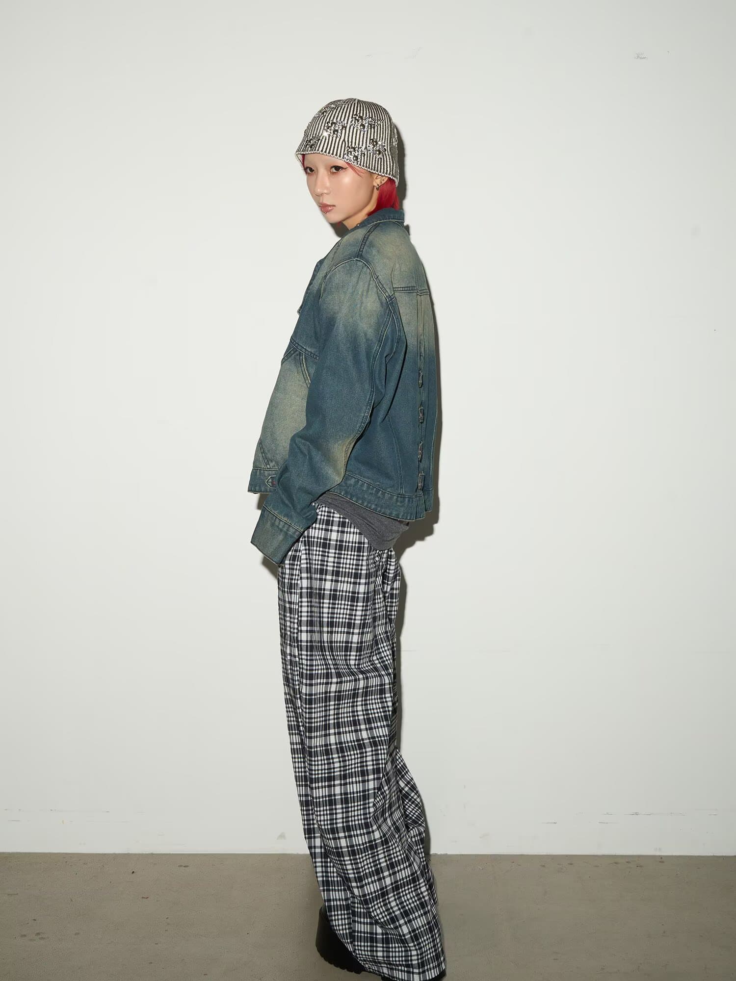 한국 chic 아메리칸 레트로 스탠드 칼라 캐주얼 데님 맨위 남녀 워싱 마 오래된 재킷 루즈핏 다용도 재킷 상세 이미지 15