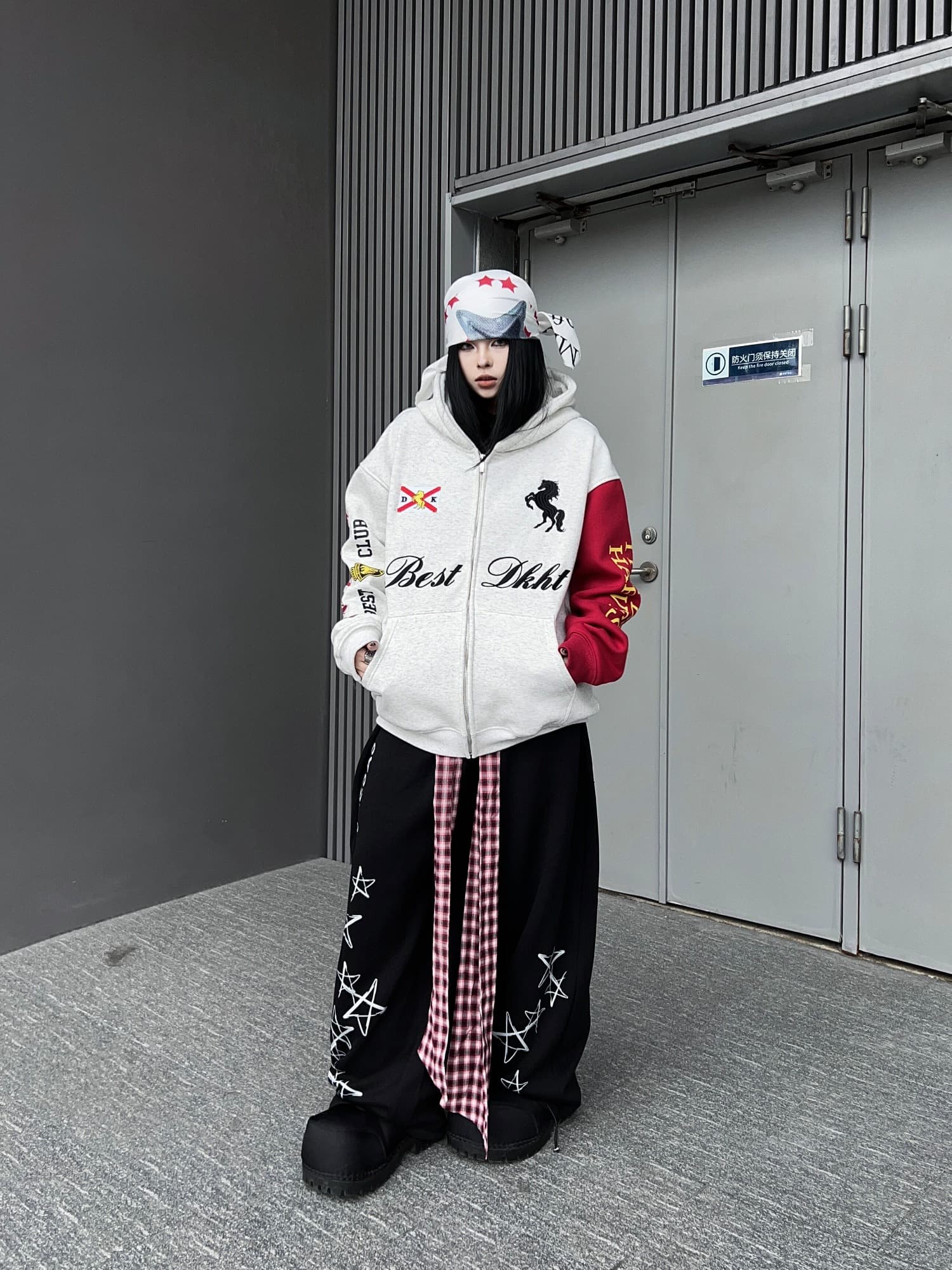 한국 chic 아메리칸 배색 소매 후드티 남녀 국가 트렌디 후드 오픈 가디건 자수 루즈핏 재킷 봄 가을 새로운 상세 이미지 42