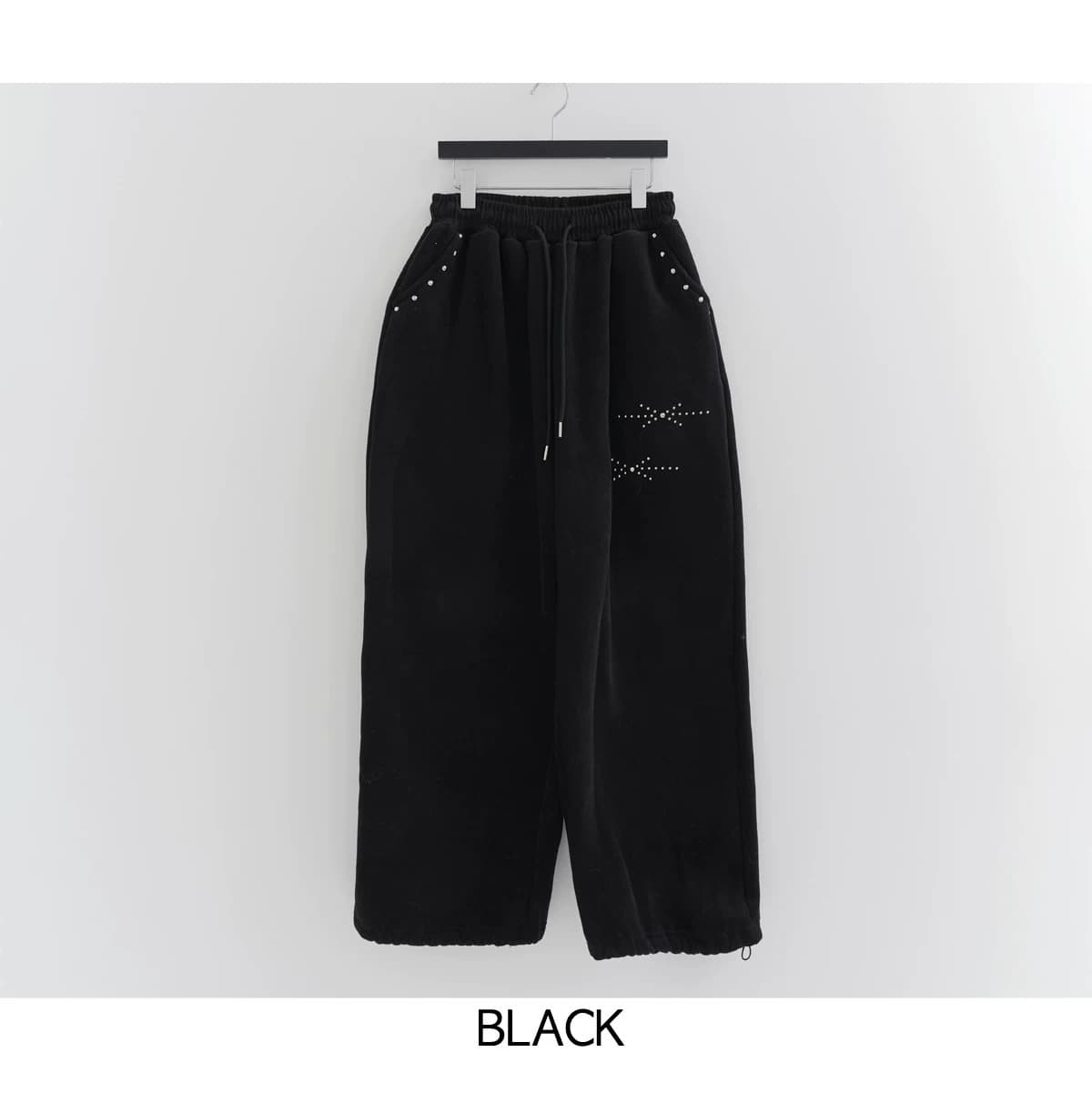 한국 chic 가을 아메리칸 거리 캐주얼 바지 여성 레트로 하라주쿠 핫픽스 스트레이트 팬츠 하이웨이스트 웃음 하 운동 바지 상세 이미지 3