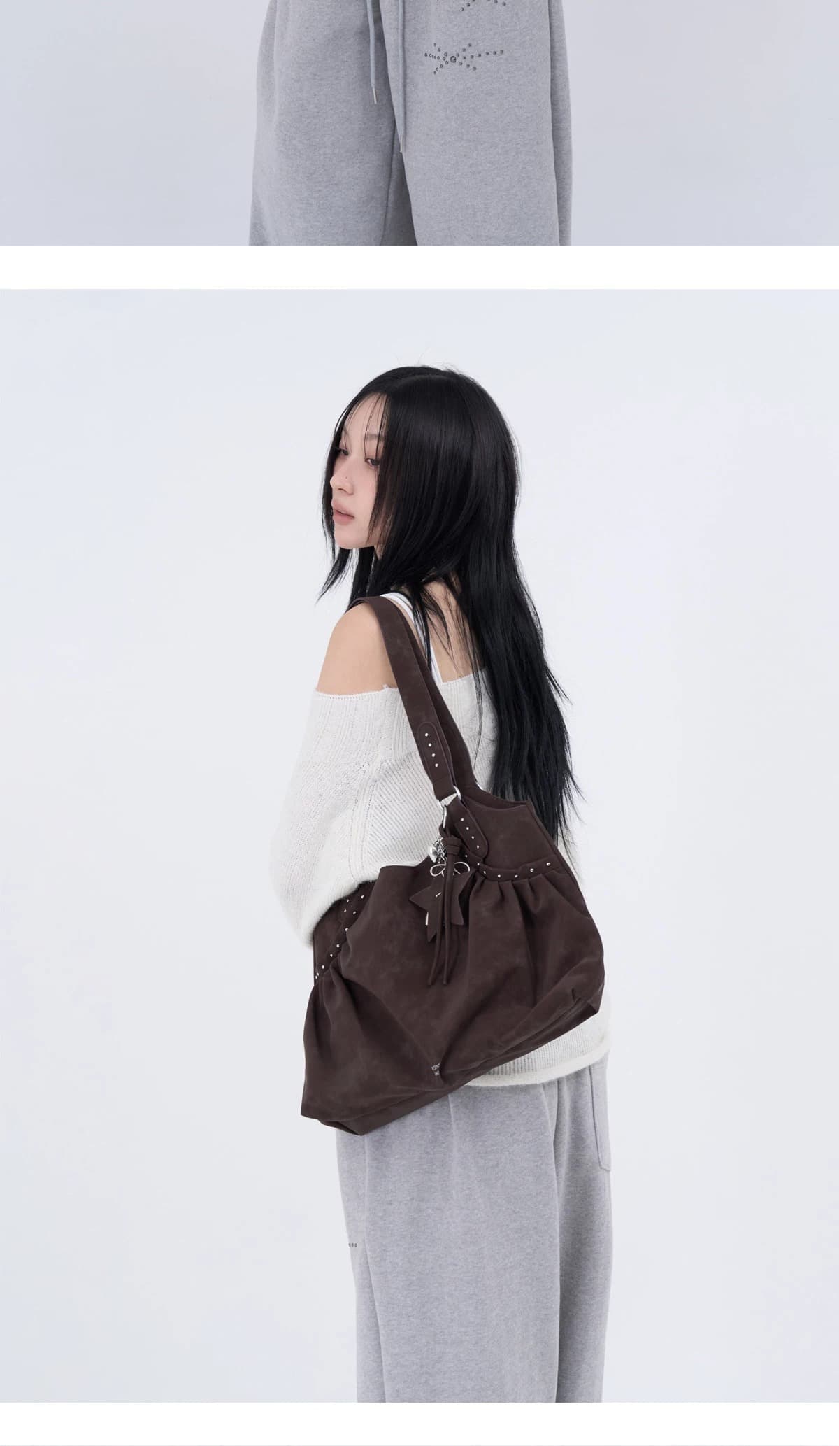 한국 chic 가을 아메리칸 거리 캐주얼 바지 여성 레트로 하라주쿠 핫픽스 스트레이트 팬츠 하이웨이스트 웃음 하 운동 바지 상세 이미지 7