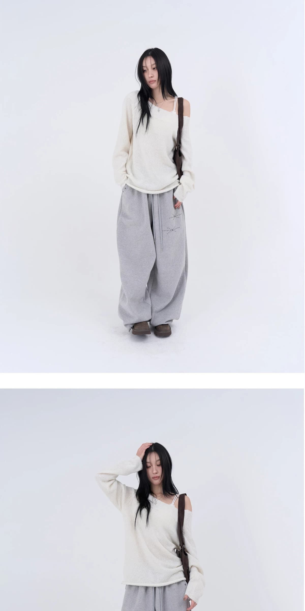 한국 chic 가을 아메리칸 거리 캐주얼 바지 여성 레트로 하라주쿠 핫픽스 스트레이트 팬츠 하이웨이스트 웃음 하 운동 바지 상세 이미지 10