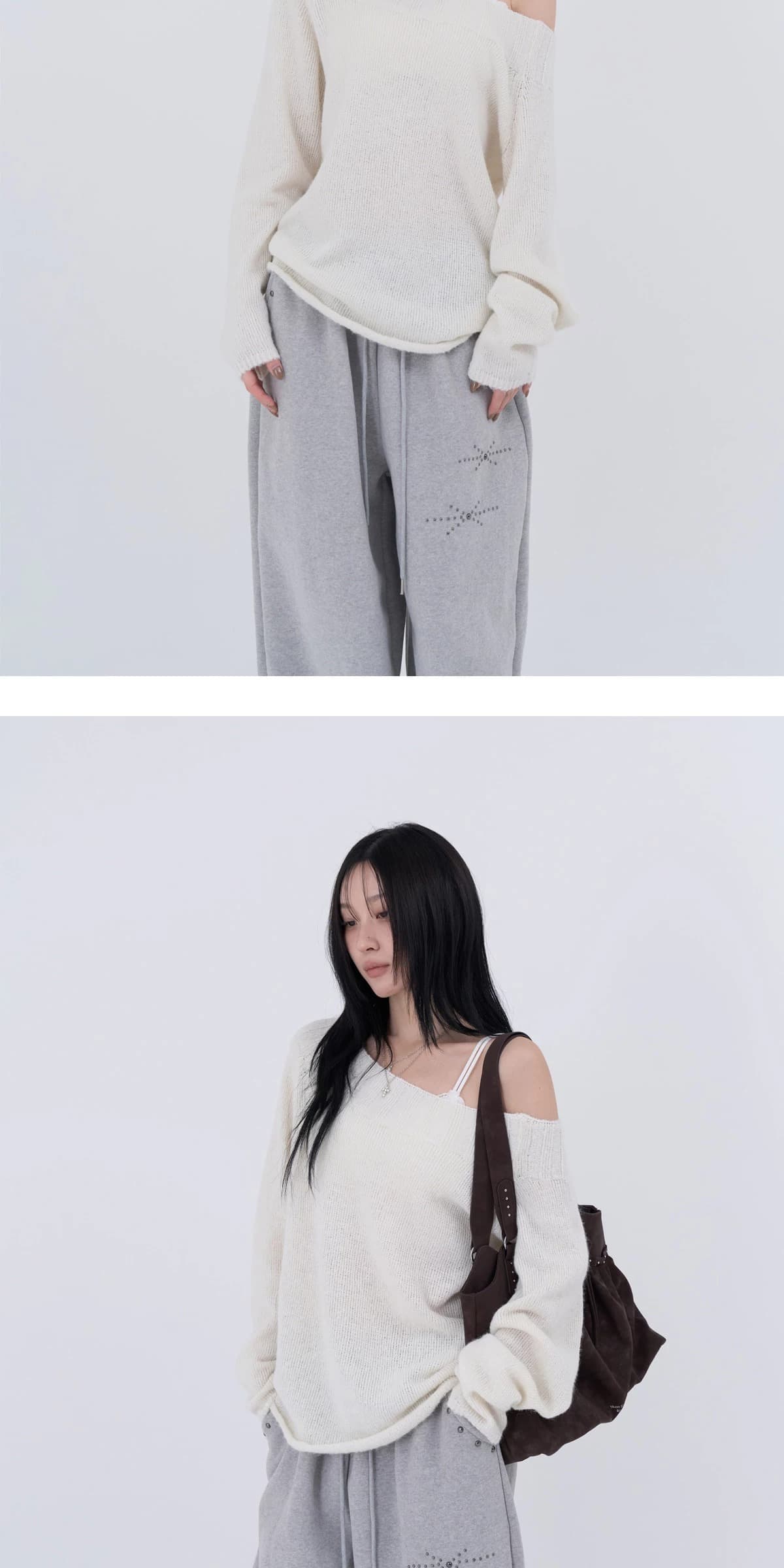 한국 chic 가을 아메리칸 거리 캐주얼 바지 여성 레트로 하라주쿠 핫픽스 스트레이트 팬츠 하이웨이스트 웃음 하 운동 바지 상세 이미지 13