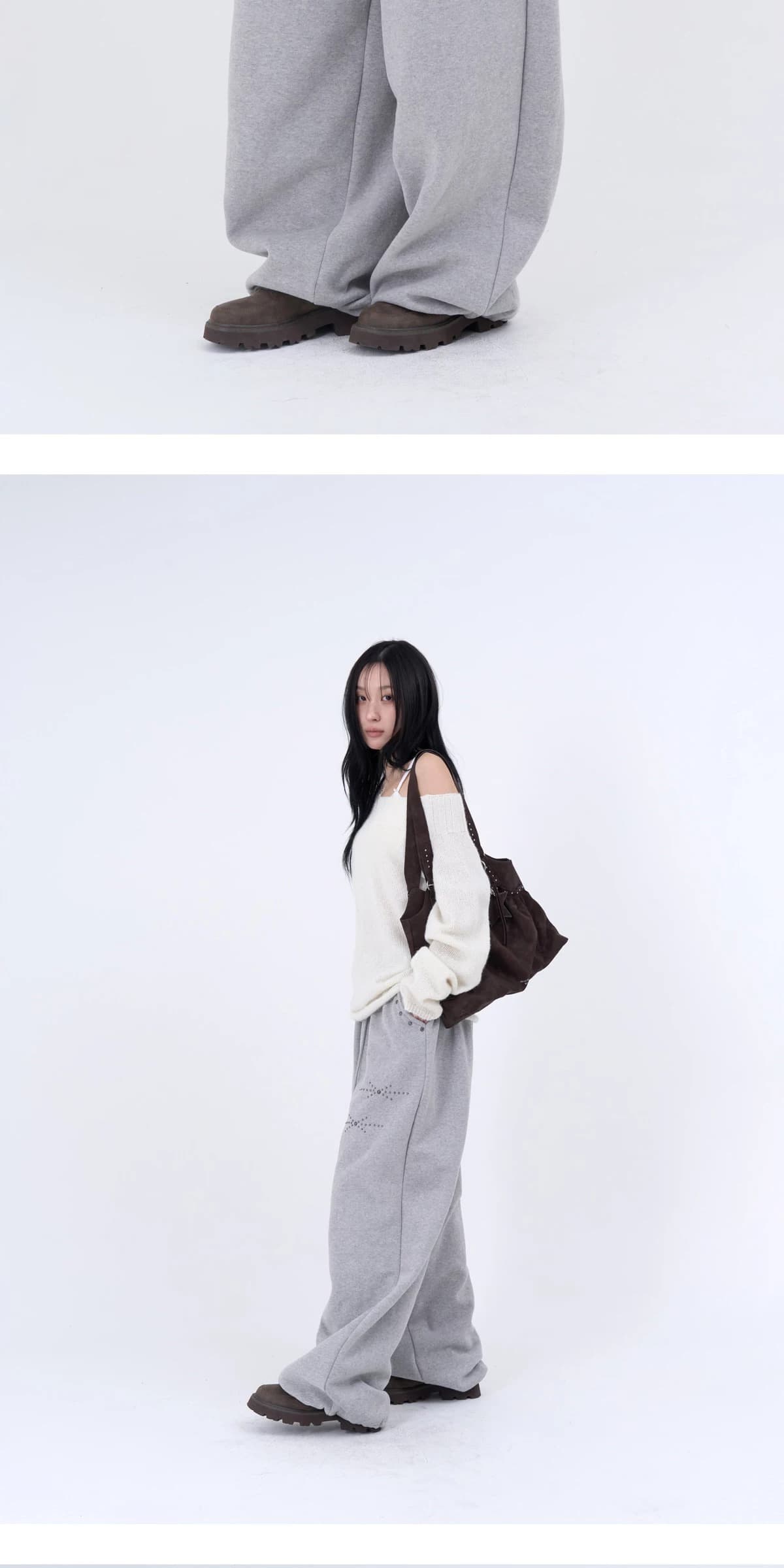 한국 chic 가을 아메리칸 거리 캐주얼 바지 여성 레트로 하라주쿠 핫픽스 스트레이트 팬츠 하이웨이스트 웃음 하 운동 바지 상세 이미지 23