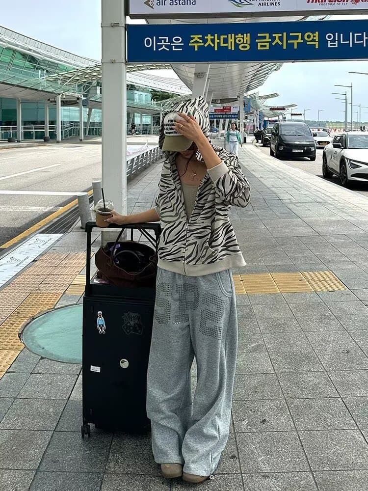 한국 chic 가을 아메리칸 레트로 캐주얼 바지 남자 여자 루즈핏 미니멀리즘 와이드 레그 팬츠 조수 브랜드 새로운 운동 바지 상세 이미지 10