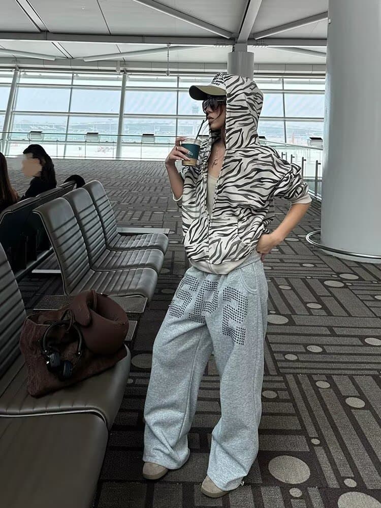 한국 chic 가을 아메리칸 레트로 캐주얼 바지 남자 여자 루즈핏 미니멀리즘 와이드 레그 팬츠 조수 브랜드 새로운 운동 바지 상세 이미지 12