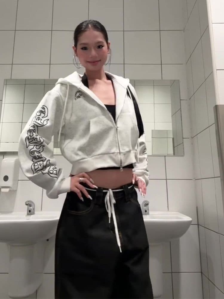 한국 chic 아메리칸 2026 가을 새로운 후드 티 스웨터 여성 한국 스타일 몸매 가꾸기 슬림해 보이는 지퍼 카디건 코트 트렌디 상세 이미지 5