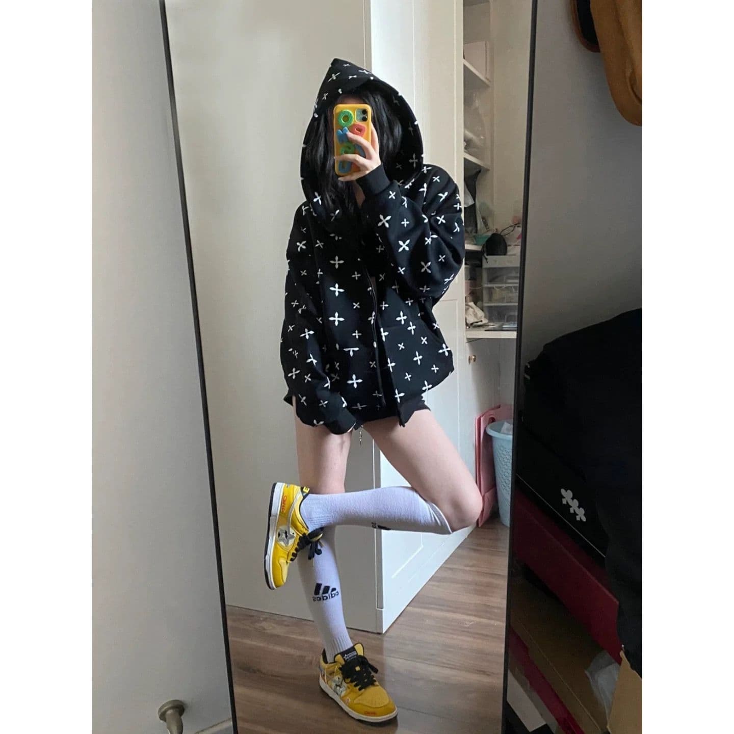 한국 chic 아메리칸 2026 가을 새로운 후드 티 스웨터 여성 한국 스타일 몸매 가꾸기 슬림해 보이는 지퍼 카디건 코트 트렌디 상세 이미지 6