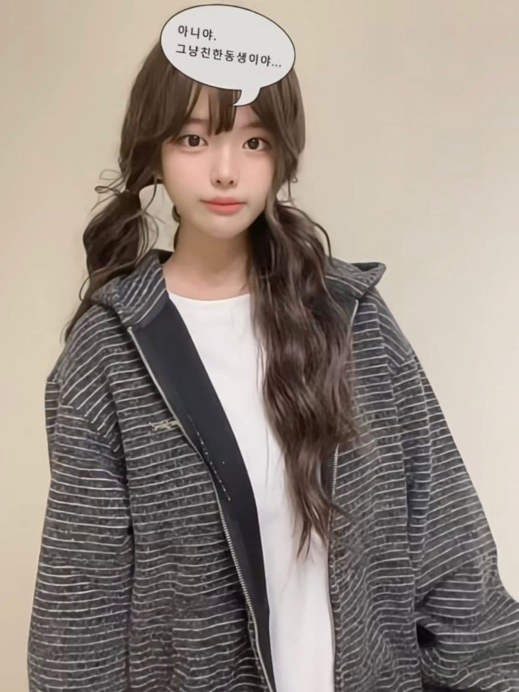 한국 chic 아메리칸 2026 가을 새로운 스트라이프 후드 티 스웨터 여성 한국 스타일 루즈핏 지퍼 카디건 코트 트렌디 상세 이미지 10