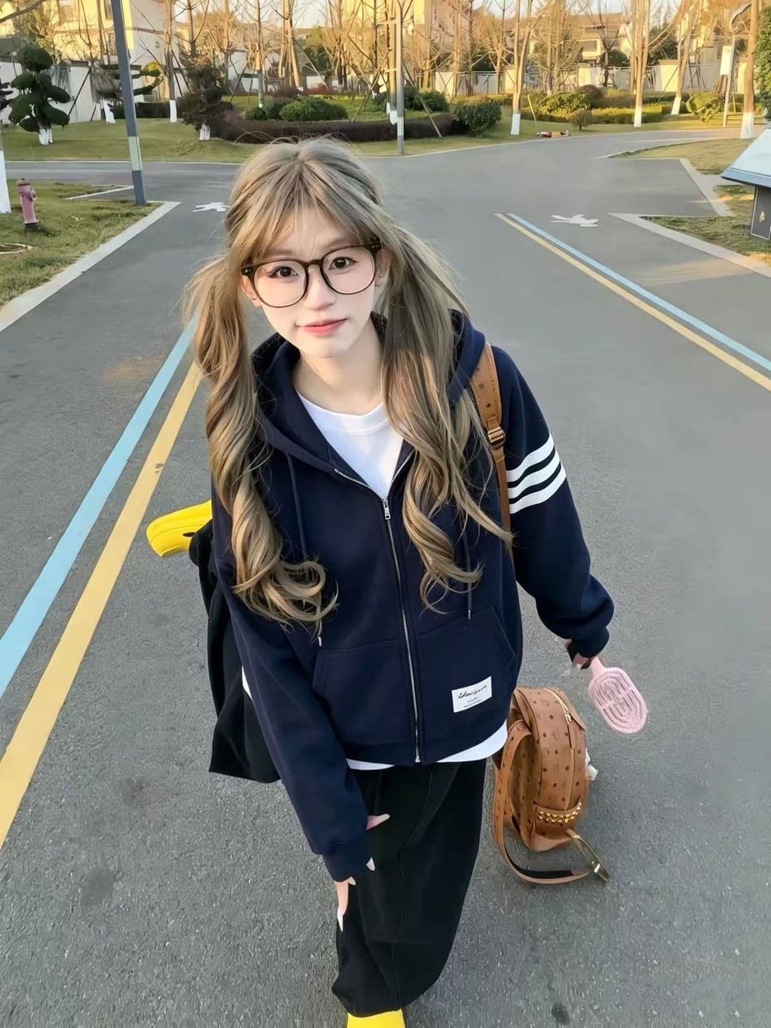 한국 chic 아메리칸 2026 가을 새로운 후드 긴팔 후드티 여성 한국 스타일 루즈핏 지퍼 카디건 코트 트렌디 상세 이미지 2