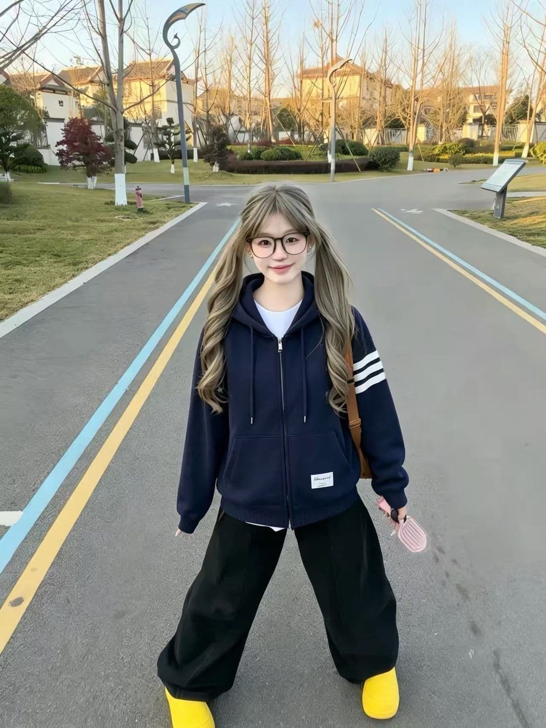 한국 chic 아메리칸 2026 가을 새로운 후드 긴팔 후드티 여성 한국 스타일 루즈핏 지퍼 카디건 코트 트렌디 상세 이미지 3