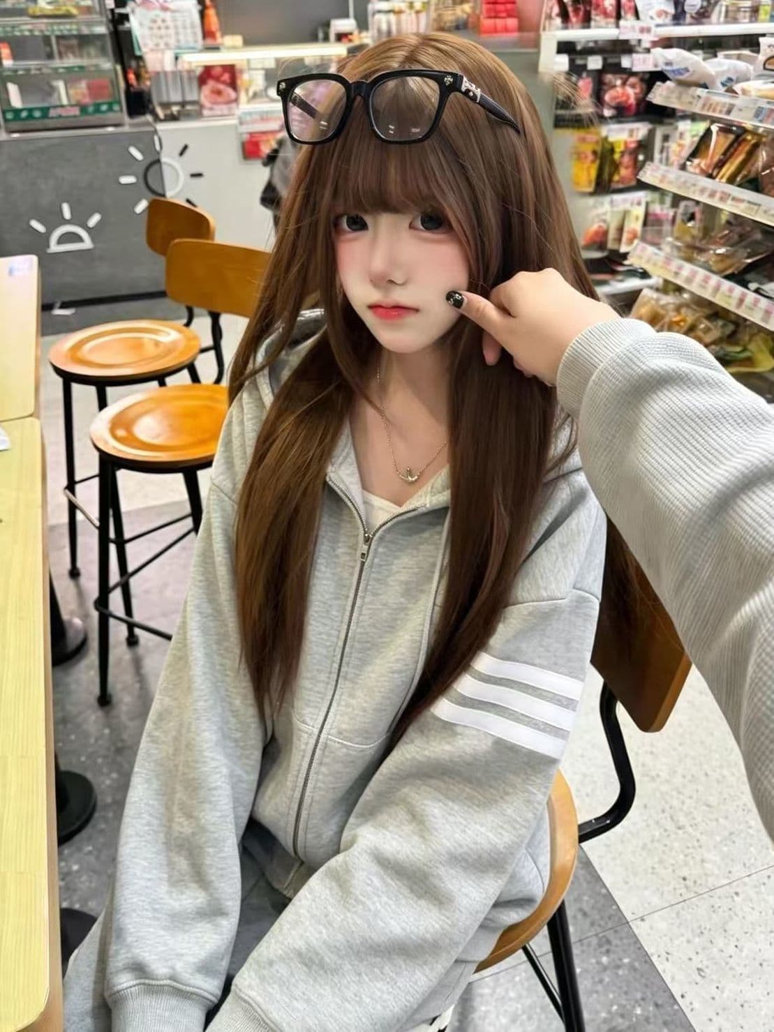 한국 chic 아메리칸 2026 가을 새로운 후드 긴팔 후드티 여성 한국 스타일 루즈핏 지퍼 카디건 코트 트렌디 상세 이미지 7