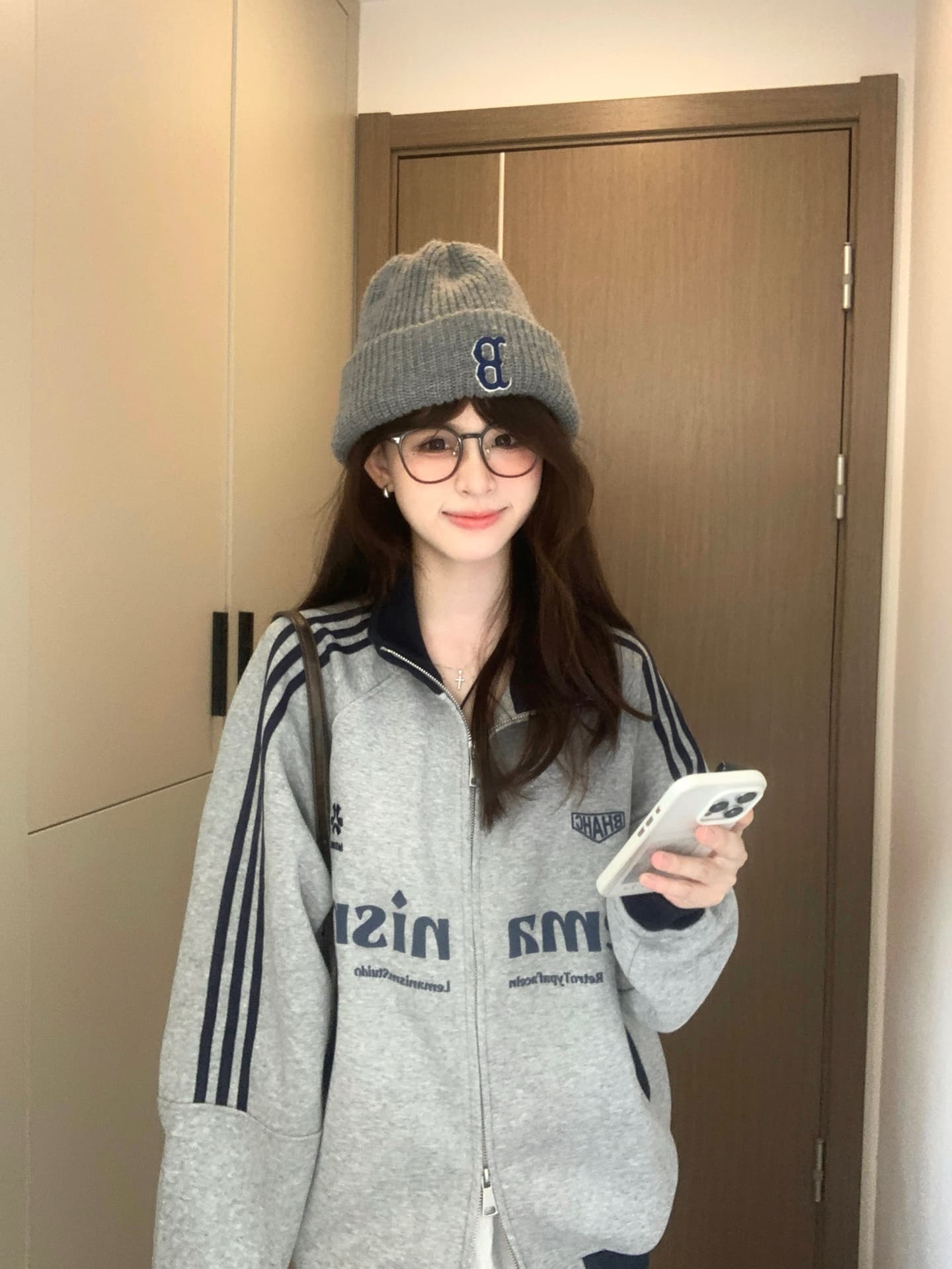 한국 chic 아메리칸 레트로 2026 가을 겨울 새로운 후드티 여성 순수한 Mianhua 면 지퍼 오픈 가디건 캐주얼 재킷 트렌디 상세 이미지 11