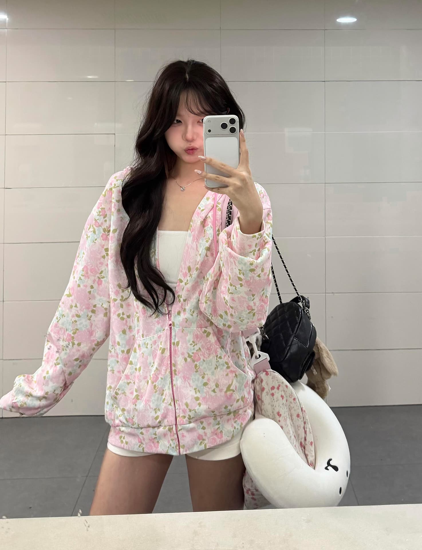 좋은 품질 아메리칸 꽃무늬 전체 인쇄 후드 티 스웨터 남녀 봄 가을 레트로 캐주얼 루즈핏 지퍼 카디건 코트 상세 이미지 1