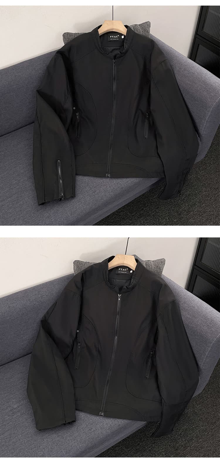 한국 chic 아메리칸 가을 새로운 높음 거리 스탠드 칼라 나일론 쇼트 스타일 재킷 여성 레저 지퍼 파일럿 재킷 상세 이미지 43