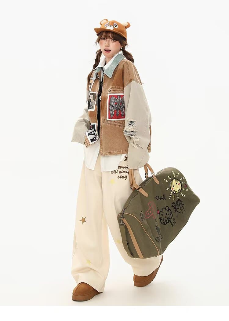 좋은 품질 한국 chic 아메리칸 레트로 새로운 무거운 자수 야구 유니폼 남녀 조수 브랜드 루즈핏 재킷 재킷 상세 이미지 8