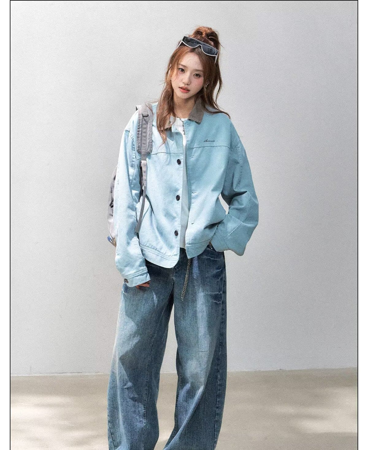 한국 chic 아메리칸 레트로 자수 스웨이드 원단 야구 유니폼 여성 코트 봄 가을 새로운 폴로 칼라 루즈핏 재킷 트렌디 상세 이미지 8