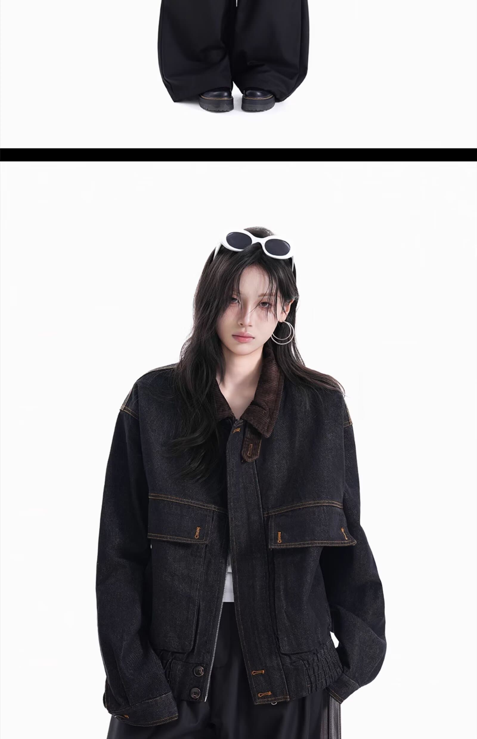 한국 chic 아메리칸 레트로 가을 새로운 잘 생긴 워크웨어 루즈핏 데님 재킷 오픈 가디건 여성 코트 트렌디 상세 이미지 6