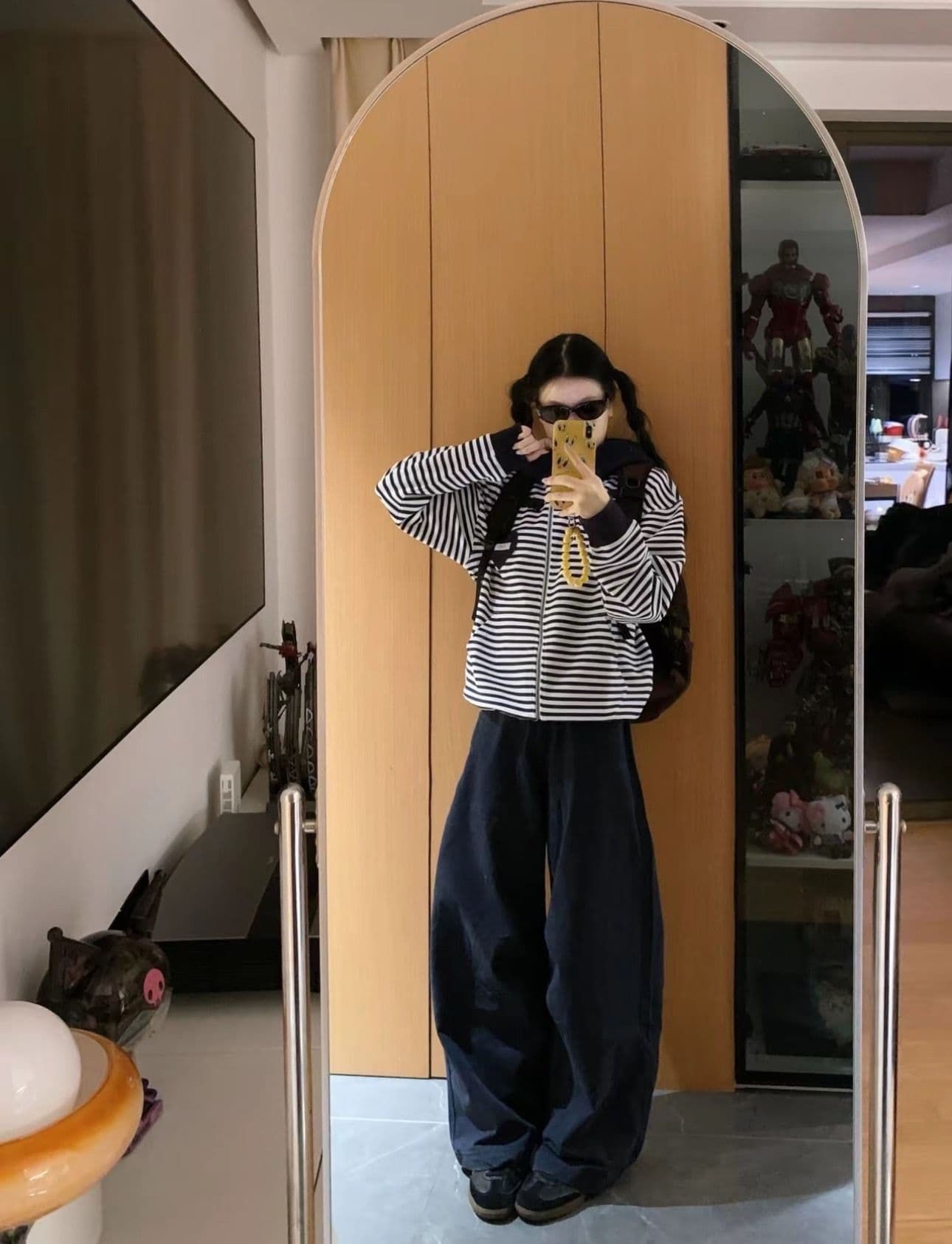 좋은 품질 아메리칸 패치워크 색상 스트라이프 후드 티 스웨터 여성 가을 새로운 한국 스타일 몸매 가꾸기 캐주얼 카디건 코트 트렌디 상세 이미지 3