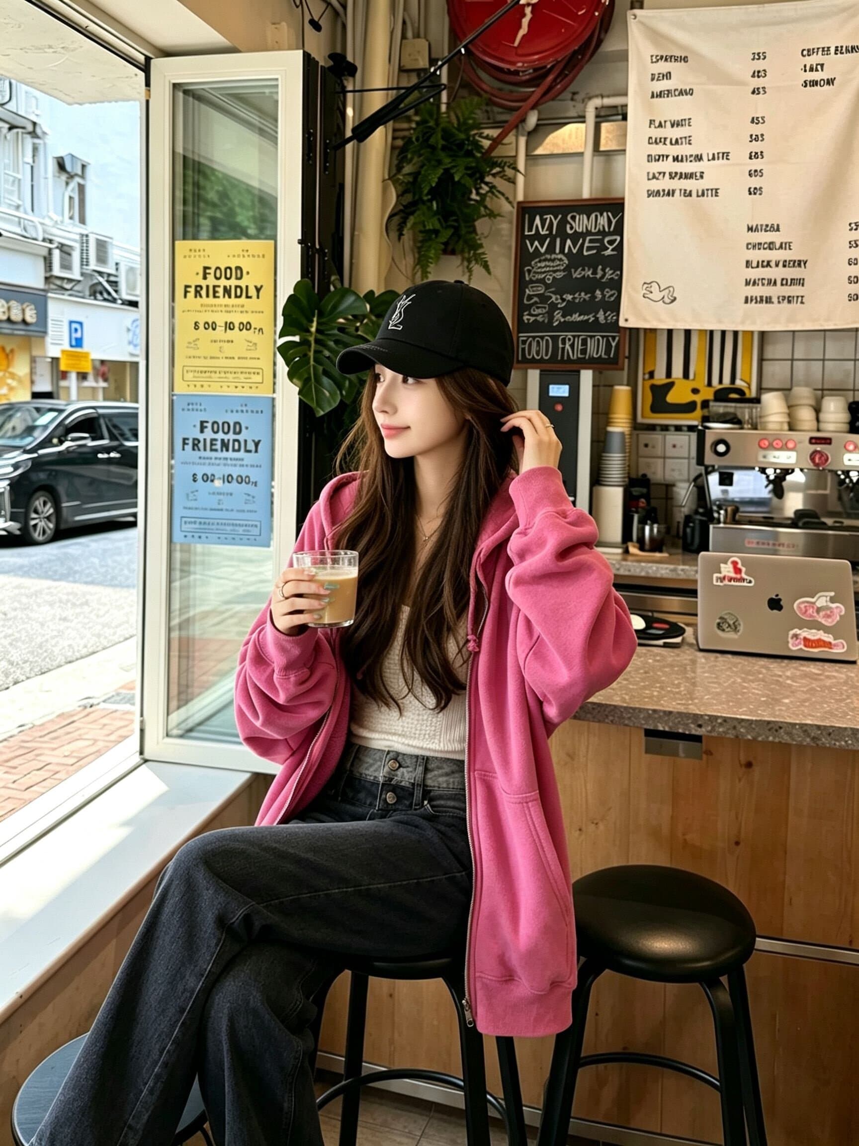 좋은 품질 아메리칸 레트로 후드 티 스웨터 오픈 가디건 여성 2026 가을 새로운 중간 길이 루즈핏 재킷 트렌디 상세 이미지 6