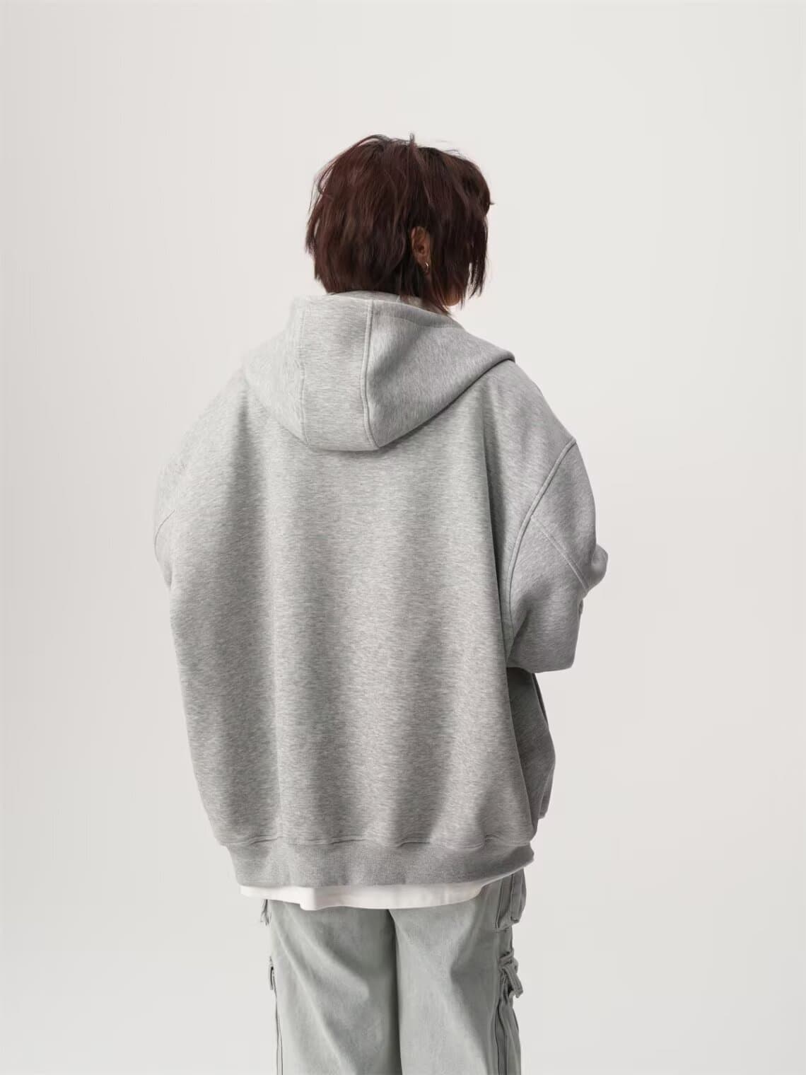 좋은 품질 아메리칸 오픈 가디건 후드티 남녀 가을 겨울 새로운 조수 브랜드 무거운 후드 캐주얼웨어 재킷 재킷 트렌디 상세 이미지 1