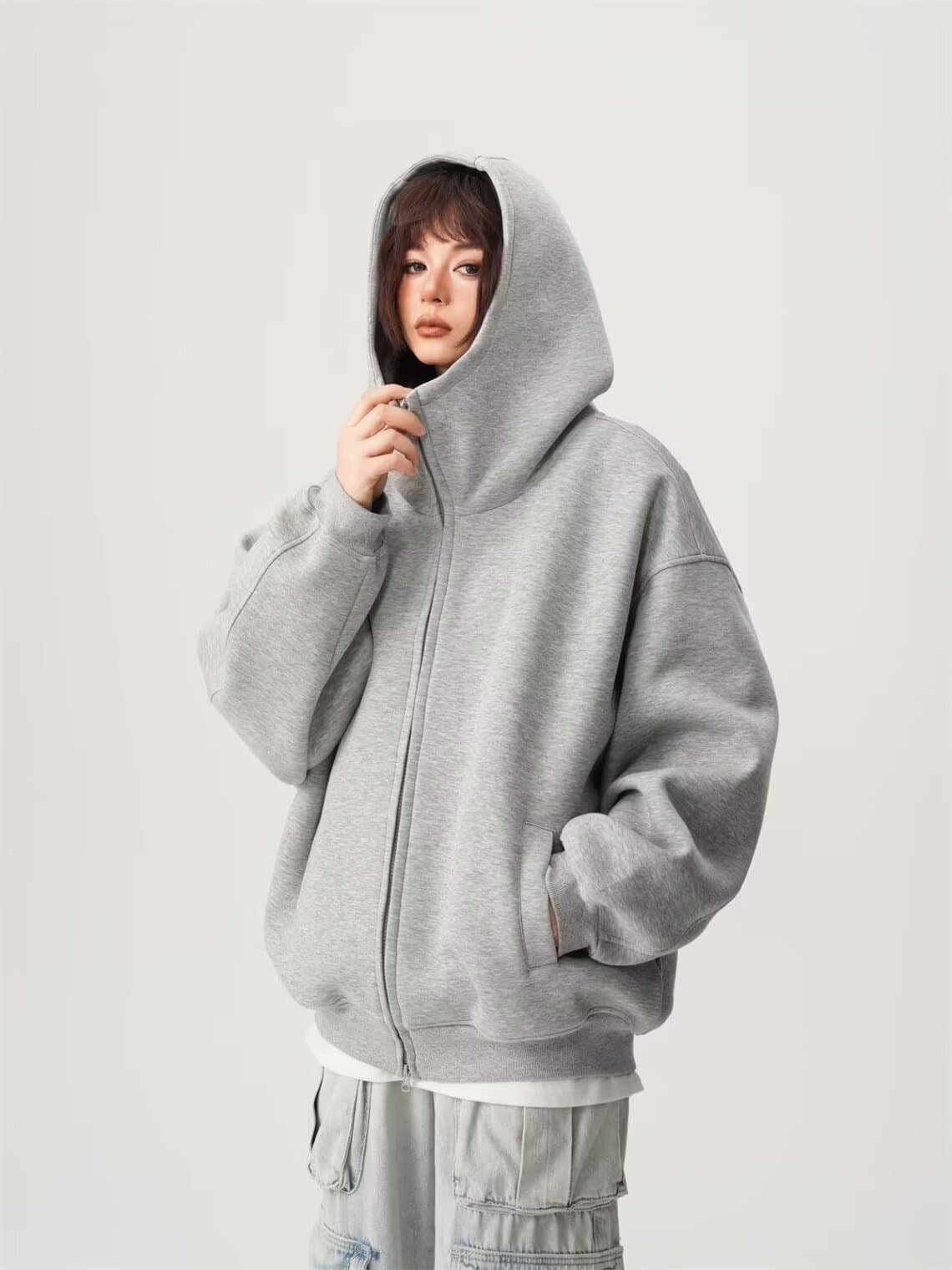 좋은 품질 아메리칸 오픈 가디건 후드티 남녀 가을 겨울 새로운 조수 브랜드 무거운 후드 캐주얼웨어 재킷 재킷 트렌디 상세 이미지 19