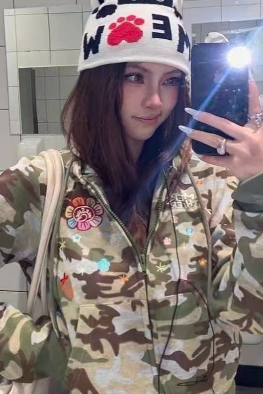 좋은 품질 아메리칸 카모플라주 자수 후드 티 스웨터 여성 가을 새로운 루즈핏 캐주얼 오픈 가디건 지퍼 재킷 트렌디 이미지 6