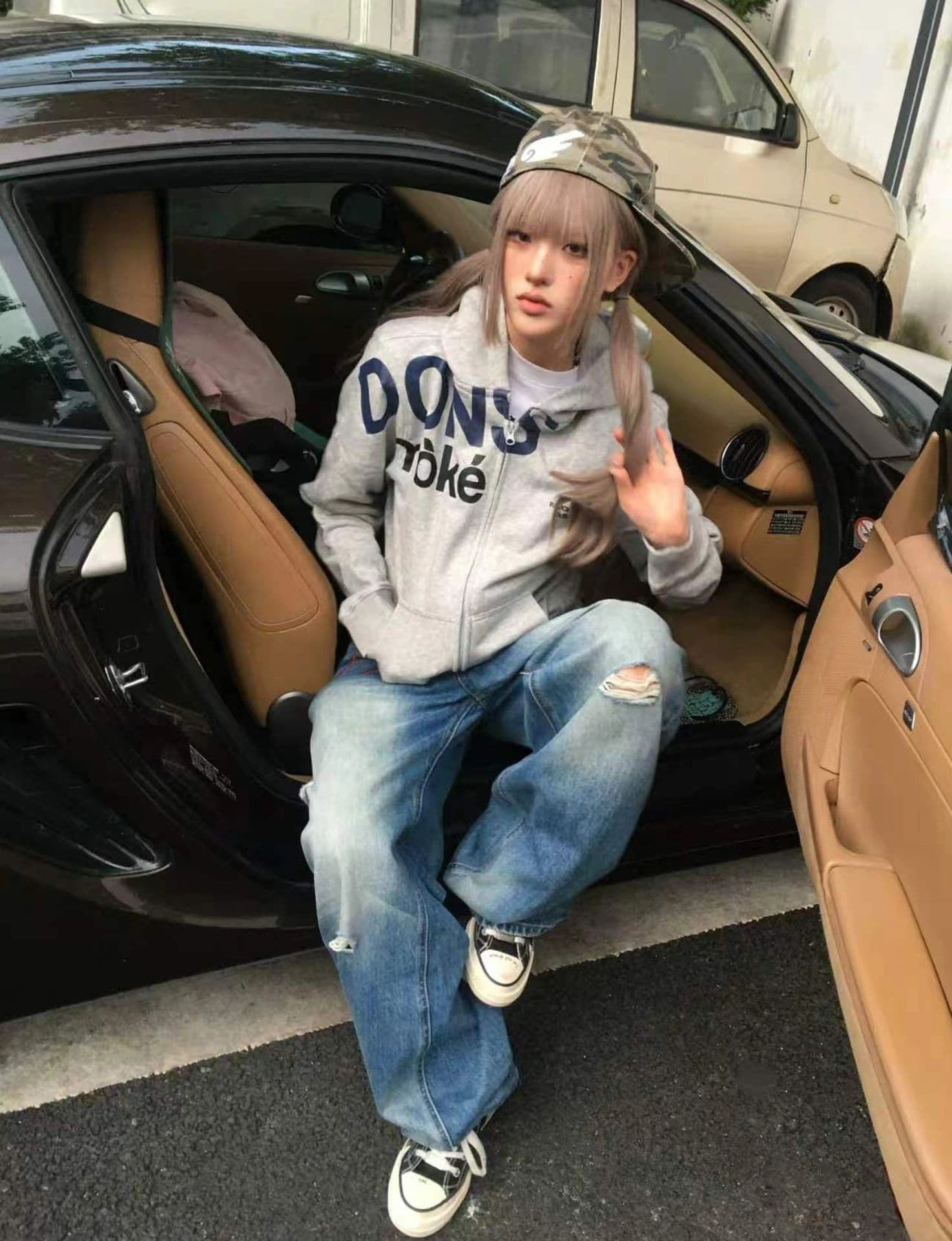좋은 품질 가을 겨울 새로운 아메리칸 알파벳 프린트 후드 티 스웨터 여성 한국 스타일 루즈핏 긴팔 지퍼 재킷 트렌디 상세 이미지 5