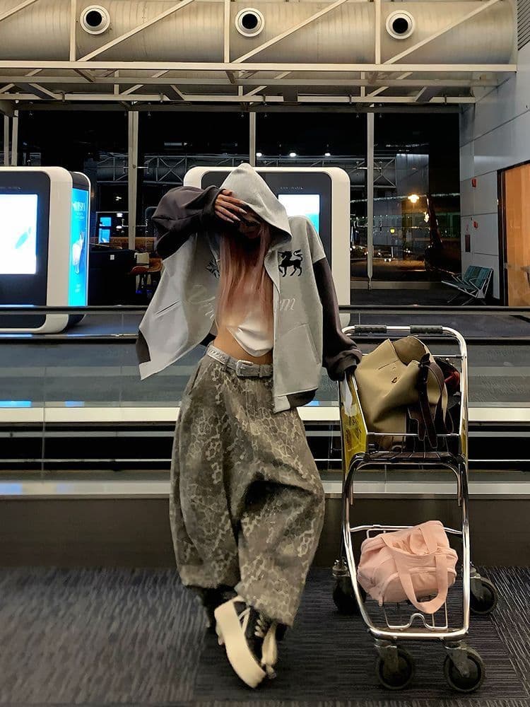 좋은 품질 아메리칸 삽입 어깨 오픈 가디건 후드티 가을 새로운 높음 거리 조수 브랜드 루즈핏 캐주얼 후드 지퍼 재킷 이미지 4