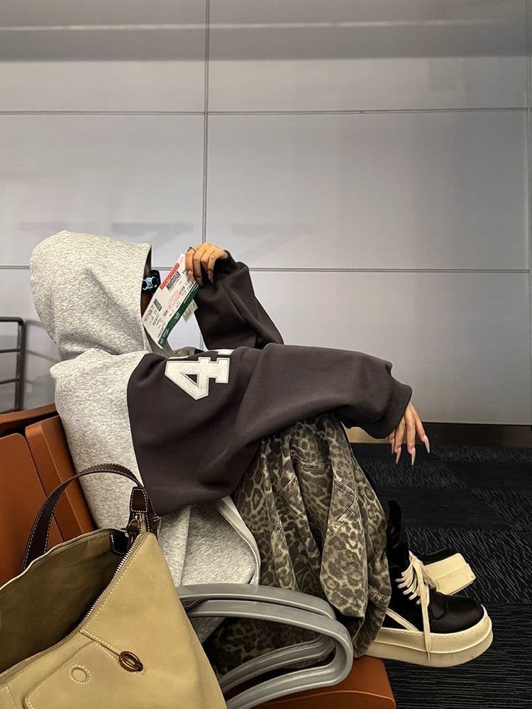 좋은 품질 아메리칸 삽입 어깨 오픈 가디건 후드티 가을 새로운 높음 거리 조수 브랜드 루즈핏 캐주얼 후드 지퍼 재킷 이미지 3