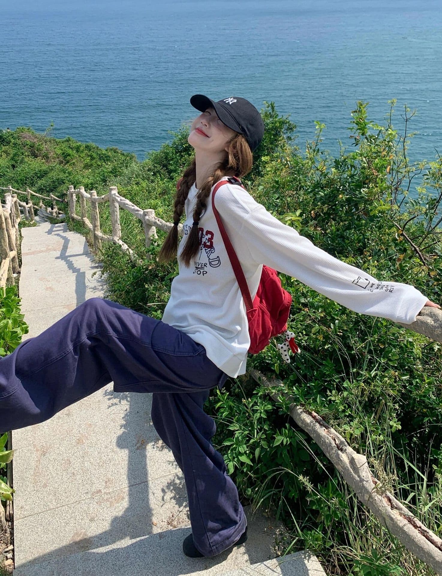 좋은 품질 후아 남편 그리드 가을 새로운 아메리칸 레트로 긴팔 여성 한국 스타일 루즈핏 전후 프린트 캐주얼 티셔츠 트렌디 상세 이미지 5