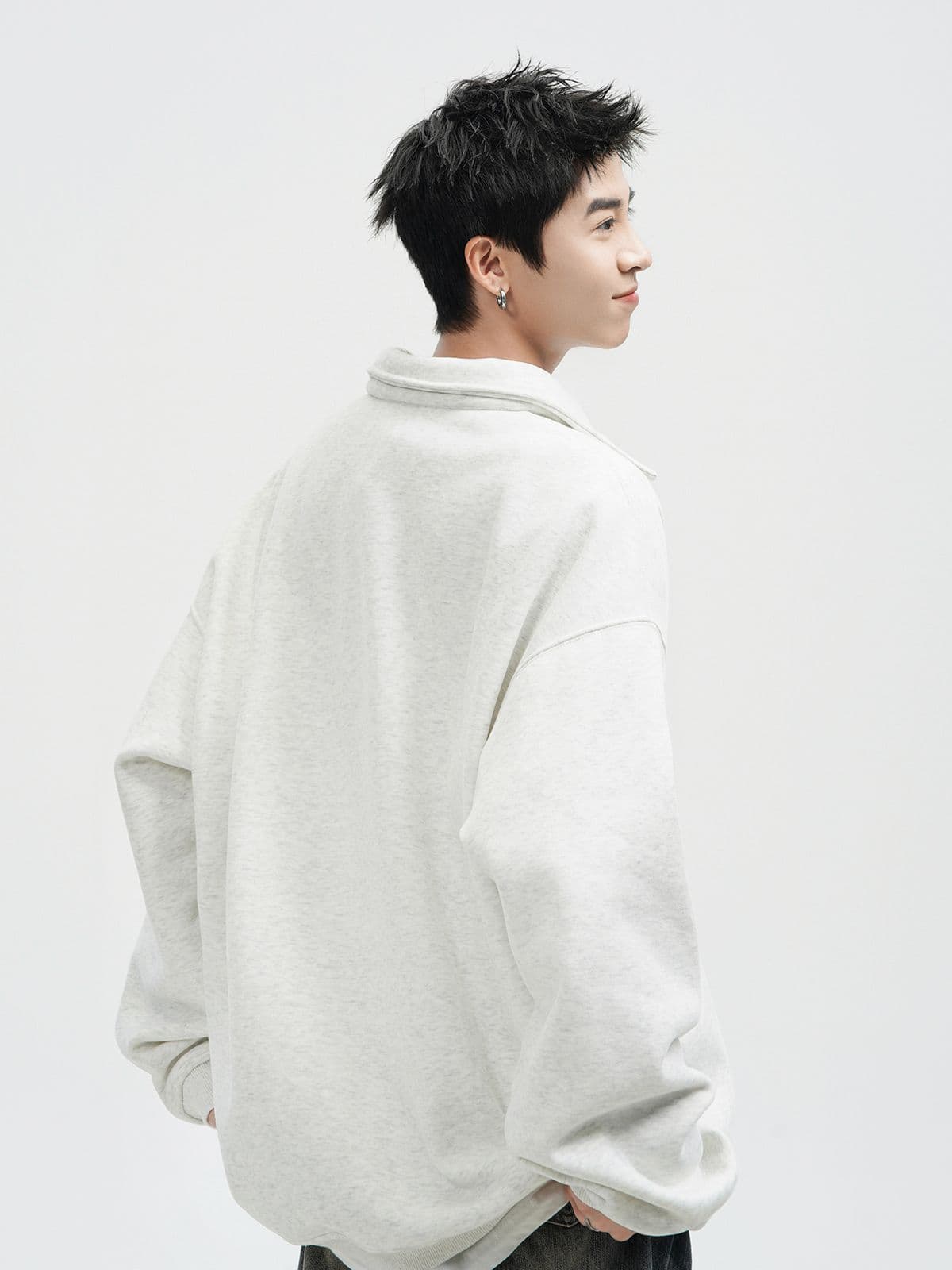 경관 그림 자수 막대기 표준 긴팔 POLO 셔츠 남자 아메리칸 조수 브랜드 폴로 칼라 캐주얼 후드티 커플 맨위 상세 이미지 9