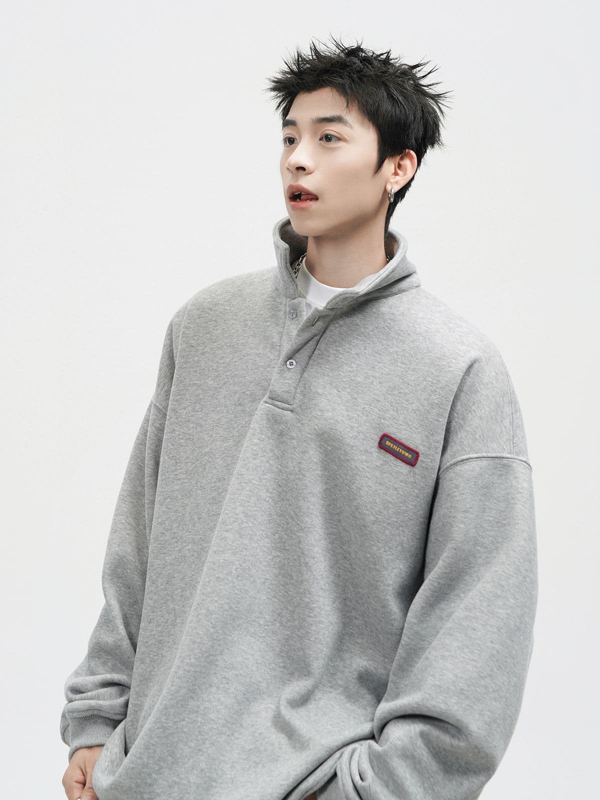 경관 그림 자수 막대기 표준 긴팔 POLO 셔츠 남자 아메리칸 조수 브랜드 폴로 칼라 캐주얼 후드티 커플 맨위 상세 이미지 19