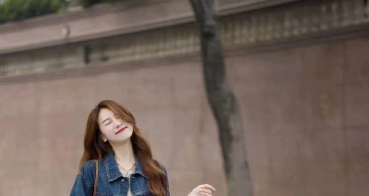 지금 이른 가을 새로운 높은 품질 잉크 페인팅 조끼 스커트 데님 재킷 임산부 투피스 슈트 상세 이미지 25