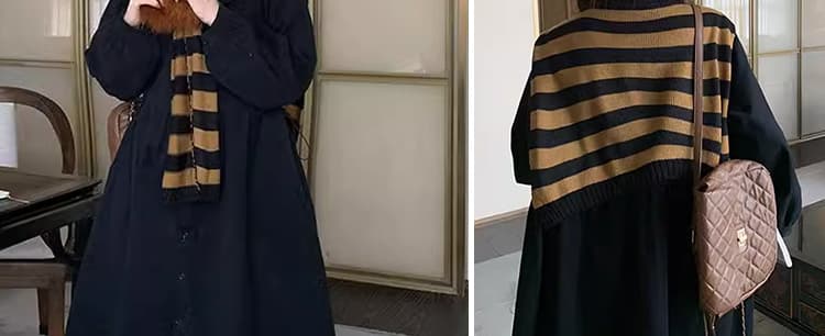 지금 새로운 빅 사이즈 루즈핏 프랑스식 캄파넬라 세과 차 휴식 숄 셔츠 임산부 점프 슈트 치마 세트 상세 이미지 10