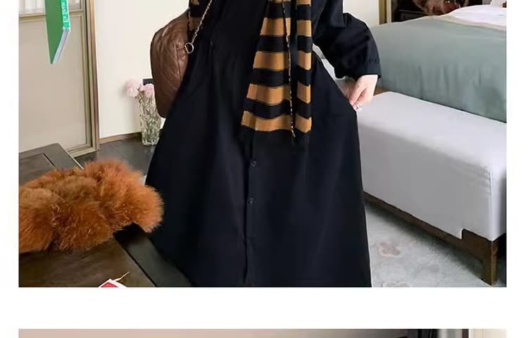 지금 새로운 빅 사이즈 루즈핏 프랑스식 캄파넬라 세과 차 휴식 숄 셔츠 임산부 점프 슈트 치마 세트 상세 이미지 30