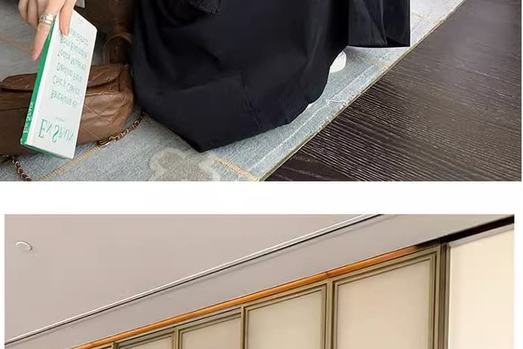지금 새로운 빅 사이즈 루즈핏 프랑스식 캄파넬라 세과 차 휴식 숄 셔츠 임산부 점프 슈트 치마 세트 상세 이미지 35