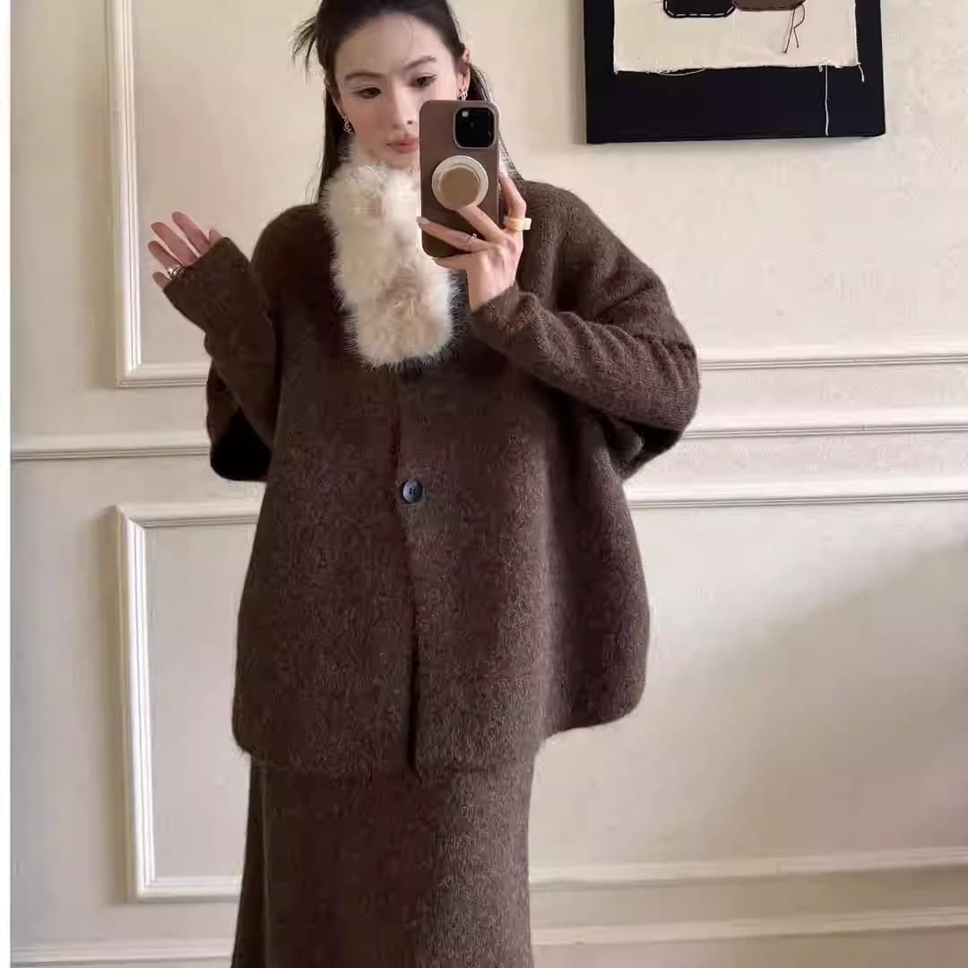 대 물품 한 부서 착용 가져 가라. 잘 생긴 품격 카디건 코트 인사이드 가져 가라. 드레스 모피 칼라 목도리 임산부 3종 세트 상세 이미지 2