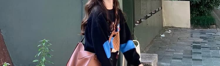 대 물품 인터넷 유명인 가을과 겨울 트렌드 대양 새로운 디자인 센스 루즈핏 느긋한 바람 임산부 스웨터 데님 치마 세트 상세 이미지 35